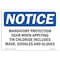 Signmission OSHA Notice Sign, Mandatory Protection Gear When Applying, 10in X 7in Decal, 10" W, 7" H, Landscape OS-NS-D-710-L-14143 - alternate 1